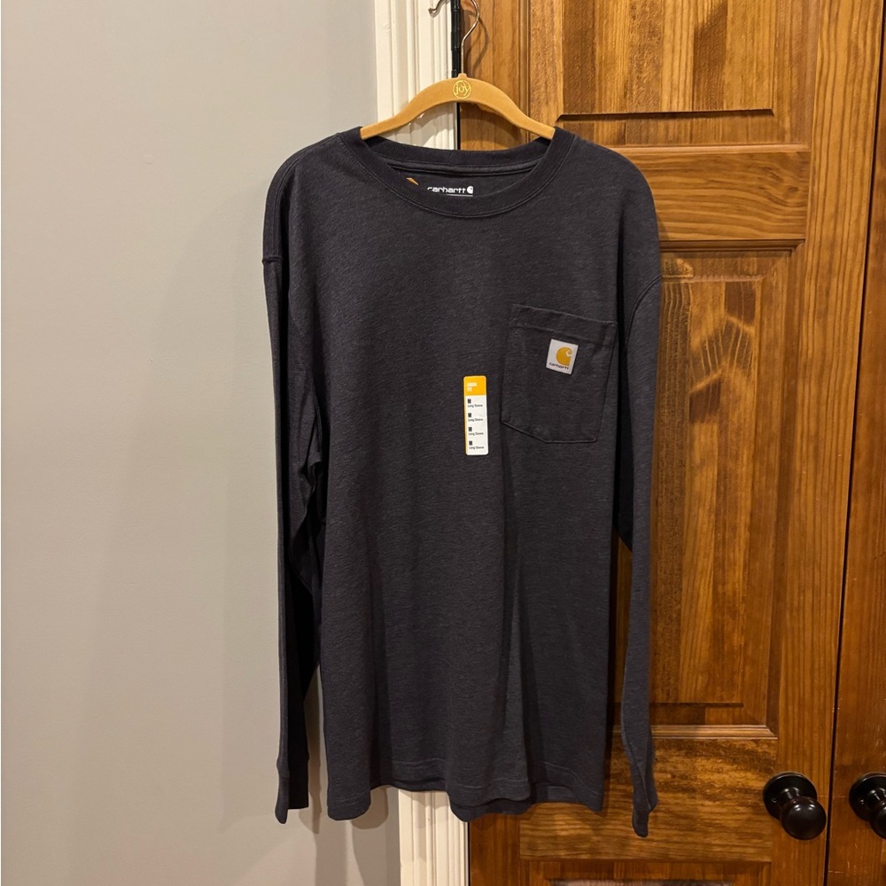 Carhartt Charcoal Gray Long Sleeve Tee (Size: Medium)